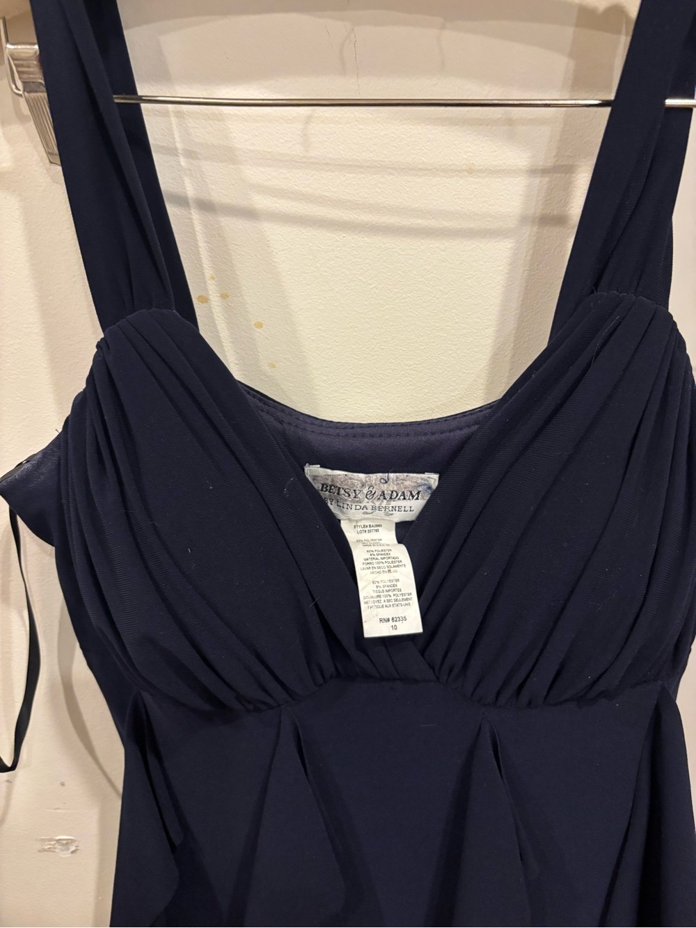 Women’s Navy Ruffle V-Neck Dress Betsy and Adam - Picture 6 of 8